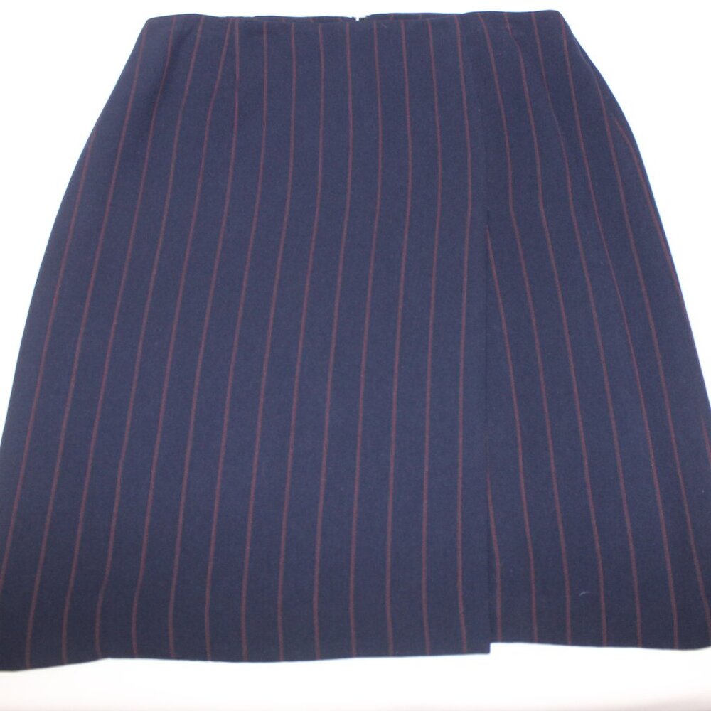Amanda Smith Vintage Navy-Blue Skirt with Red Pin‎ Stripes Size 14